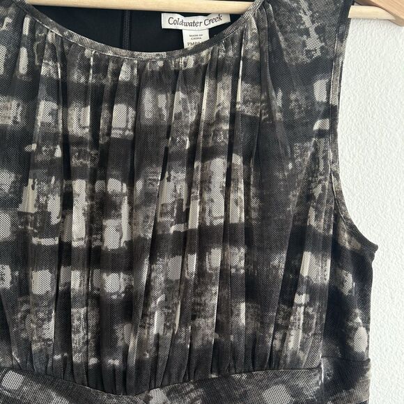 Coldwater Creek Dress Size M Petite Gray Pattern Fairy Grunge Romantic Formal - Picture 4 of 14